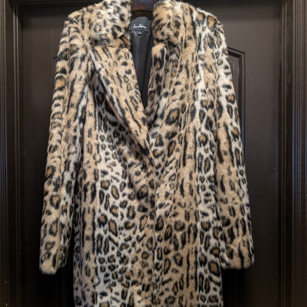 Vintage Leopard Print Faux Fur Coat